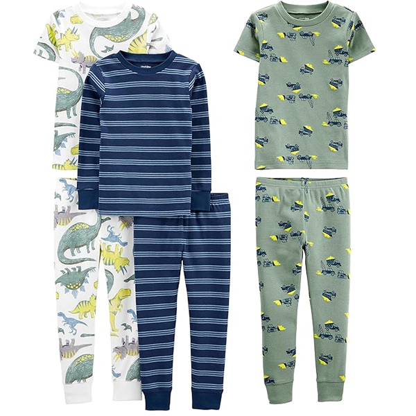 Simple Joys by Carter's Boys' 6-Piece Snug Fit Cotton Pajama Set